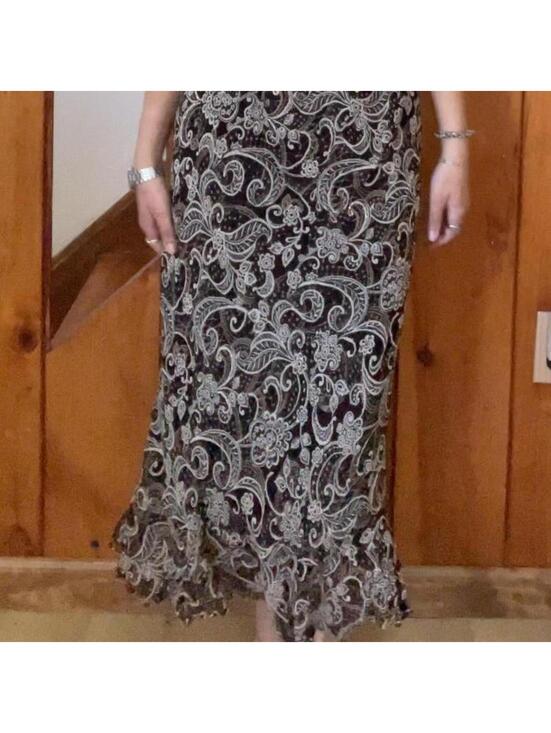 JM Collection Dresses & Skirts - vintage Brown paisley beaded maxi fairy skirt jm collection size 4p